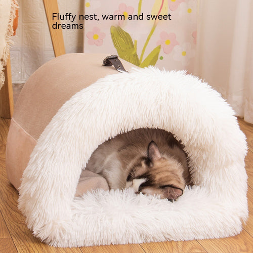 Zyorabrands cozy semi-enclosed pet cave bed for cats and small dogs