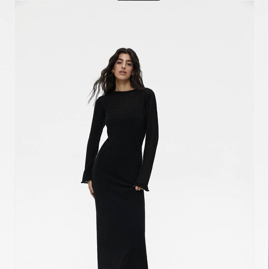 See-through Slim-fit Dress Vest Two-piece Set