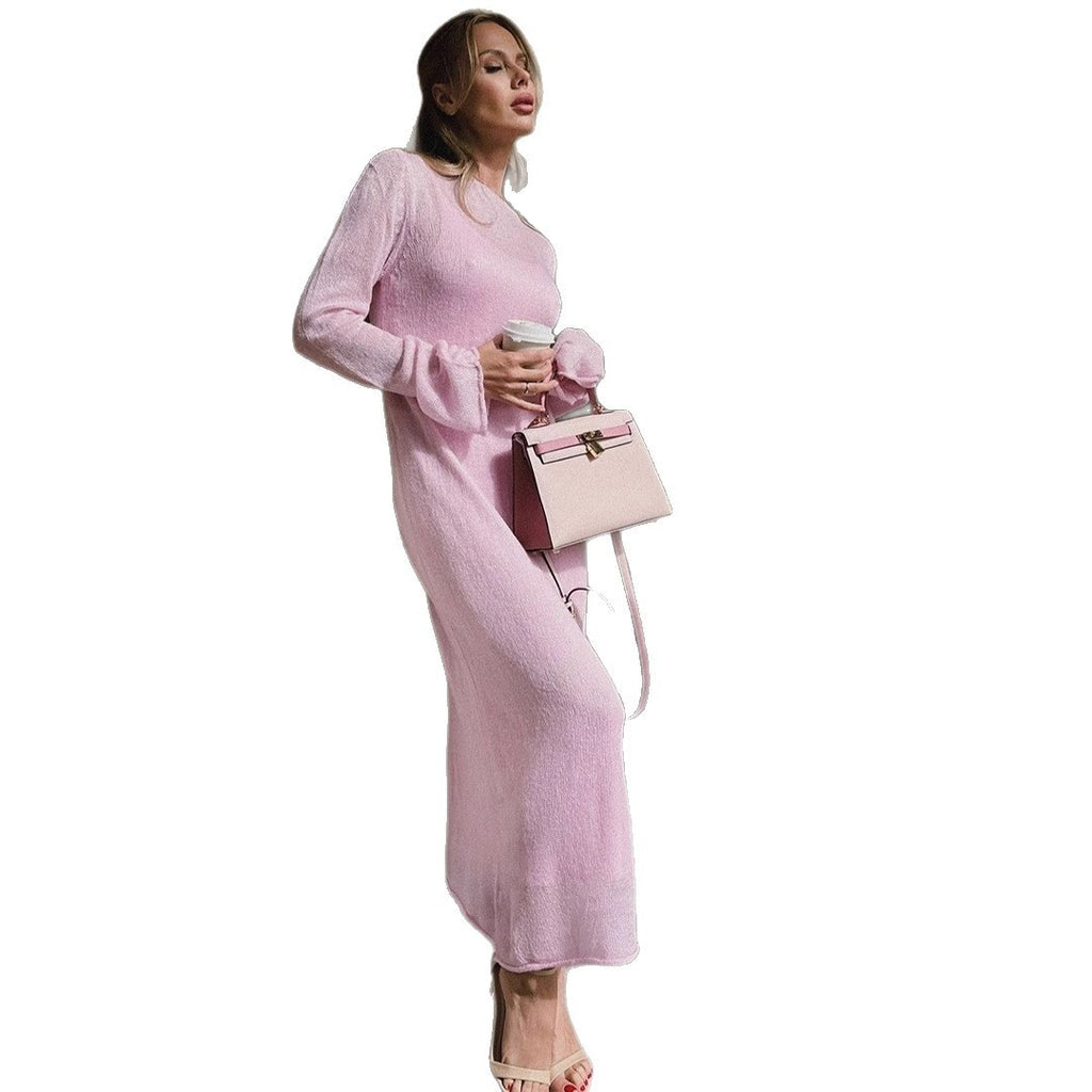 See-through Slim-fit Dress Vest Two-piece Set